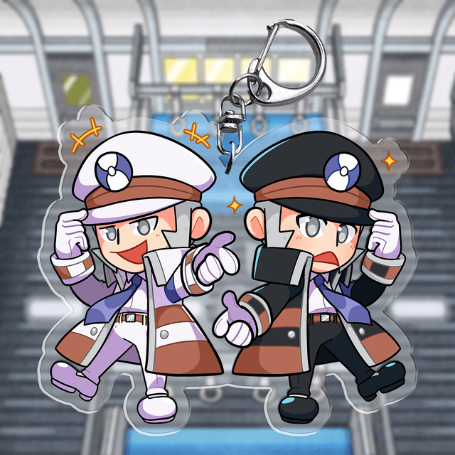 Ingo and Emmet from Pokemon Keychain